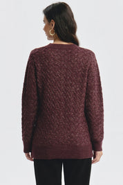 Sweater Mujer Calado Rojo