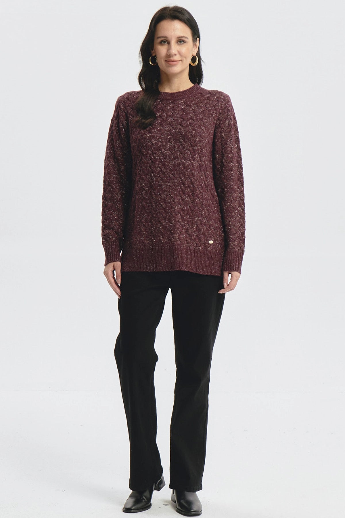 Sweater Mujer Calado Rojo