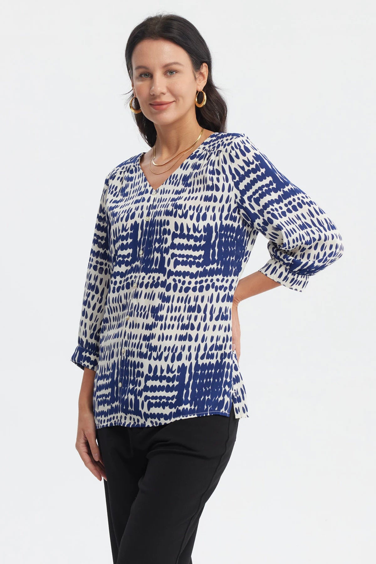 Blusa Mujer Crep Lisa Crudo