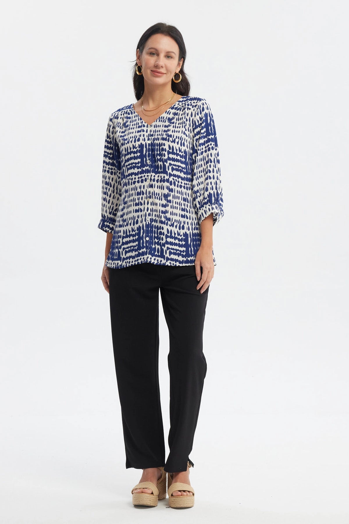 Blusa Mujer Crep Lisa Crudo