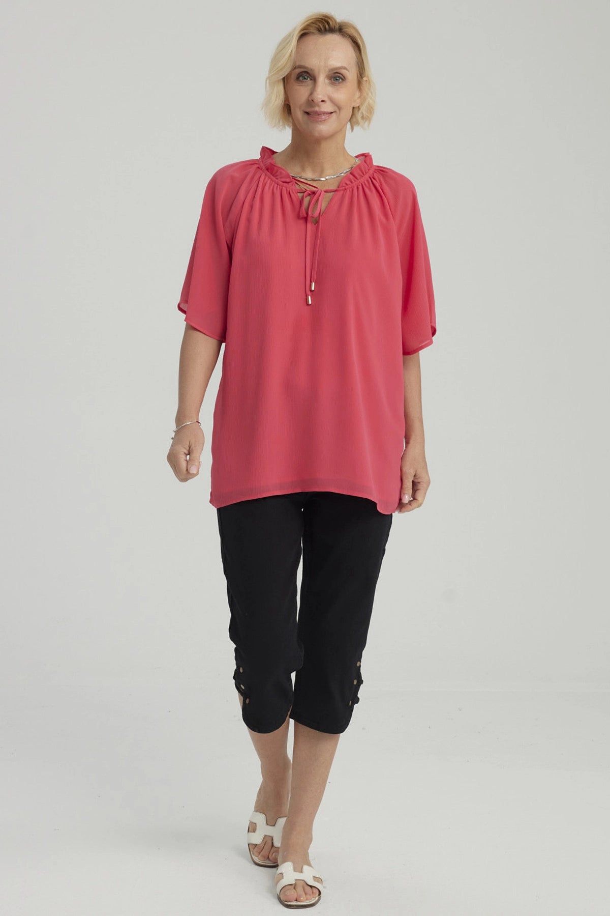 Blusa Mujer Con Cordón Fucsia