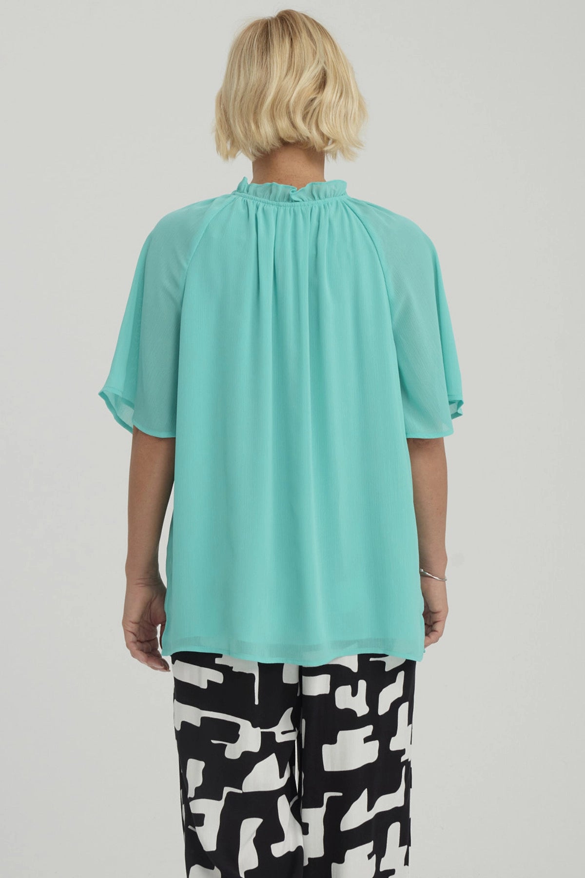 Blusa Mujer Con Cordón Turquesa