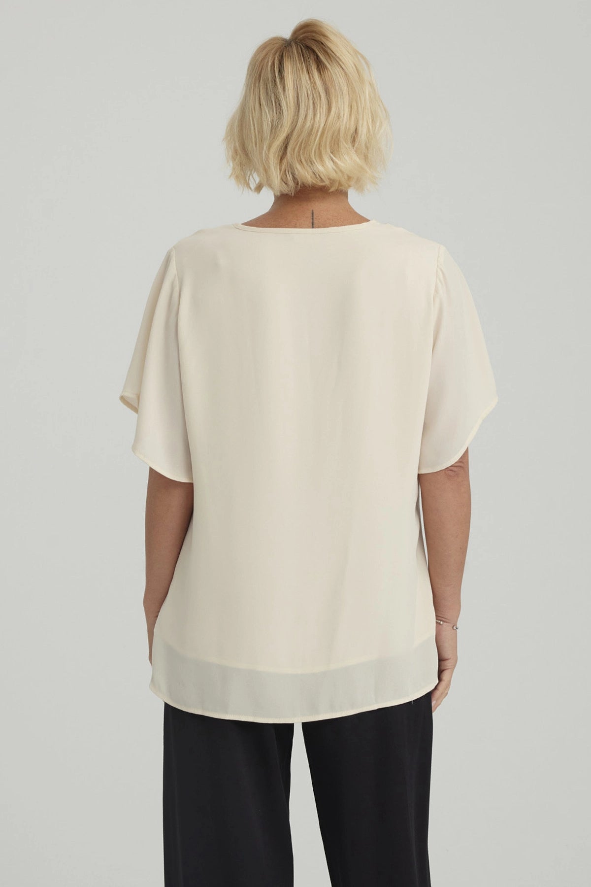 Blusa Mujer Vuelos Beige Claro