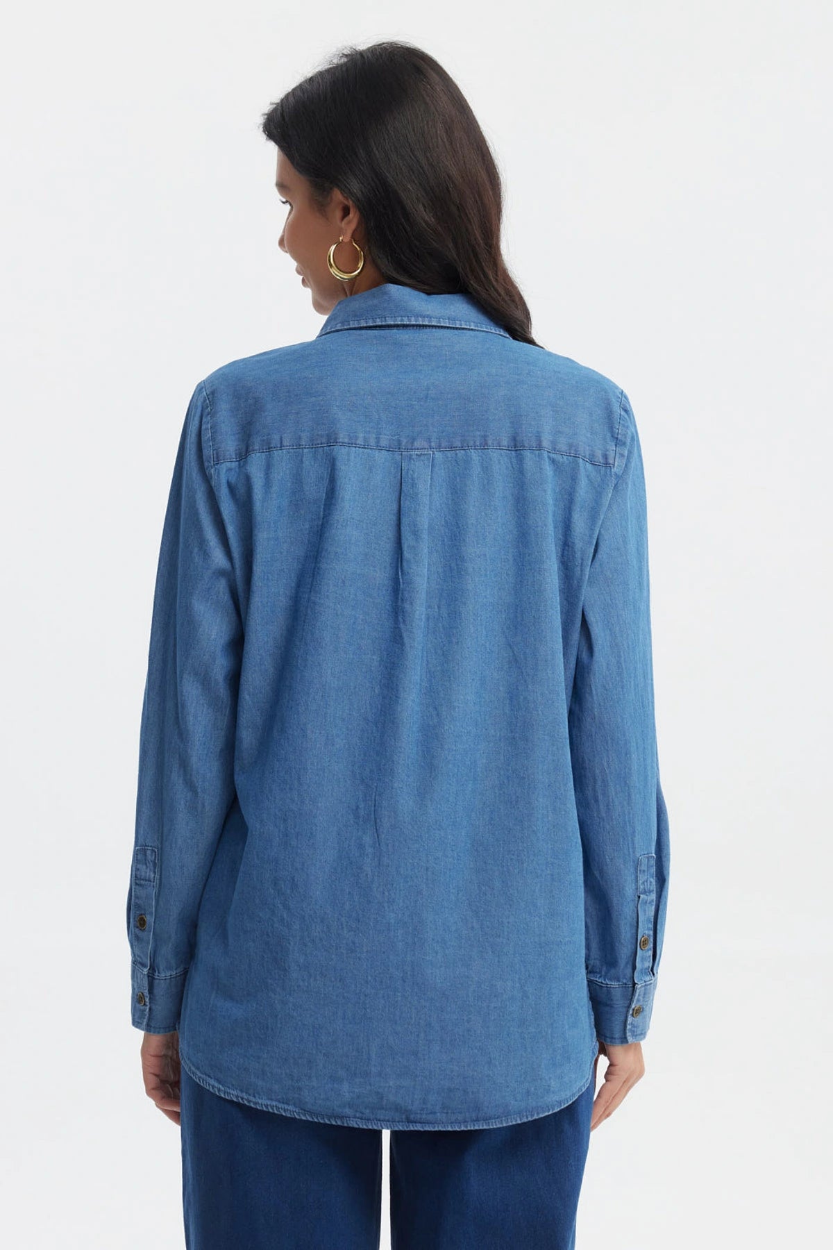 Blusa Mujer Mezclilla Azul