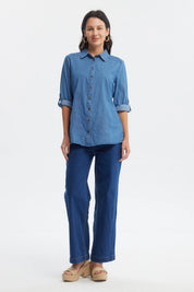 Blusa Mujer Mezclilla Azul