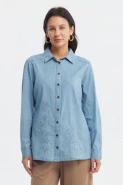 Blusa Mujer Mezclilla Azul Claro