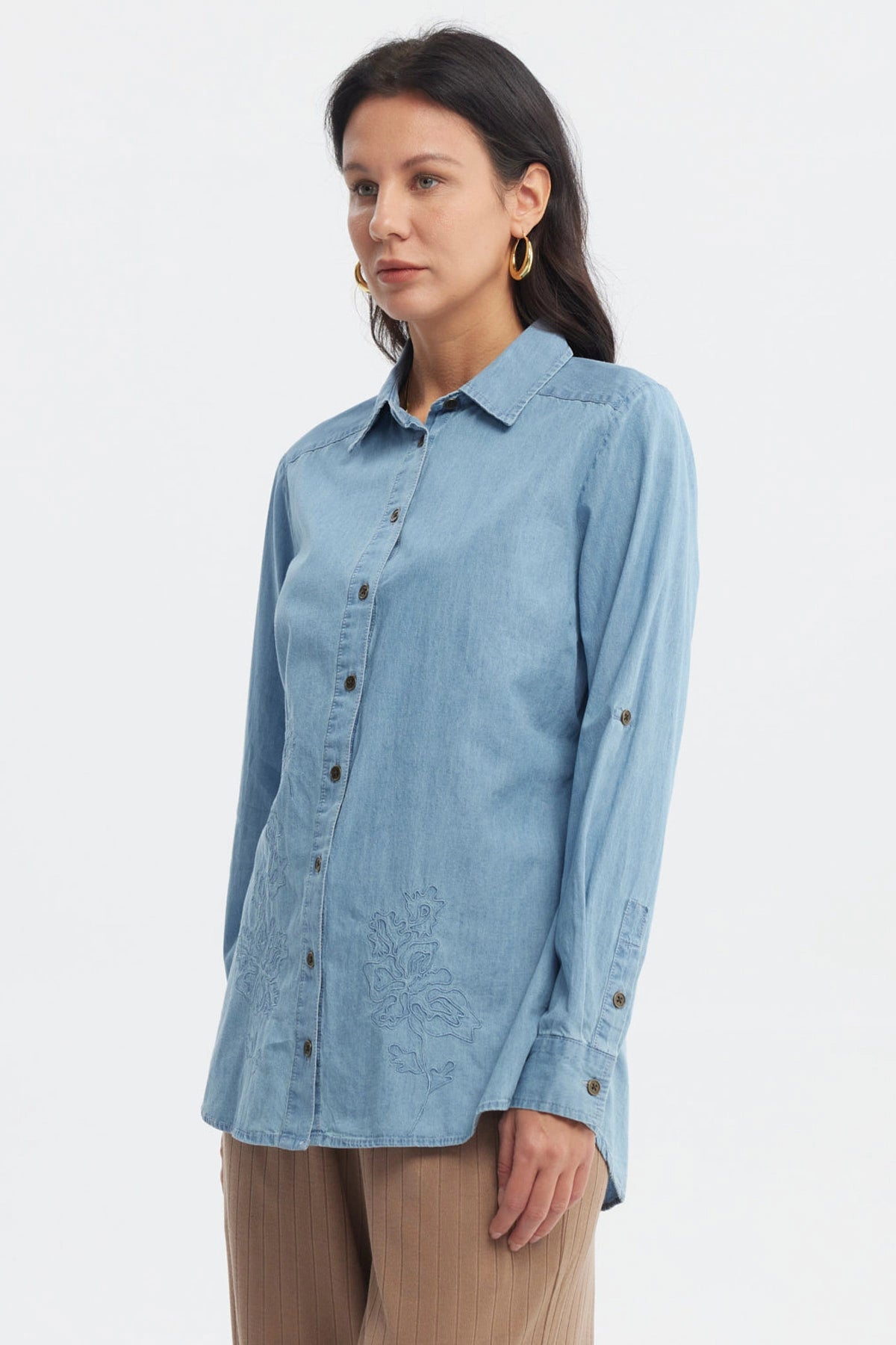 Blusa Mujer Mezclilla Azul Claro