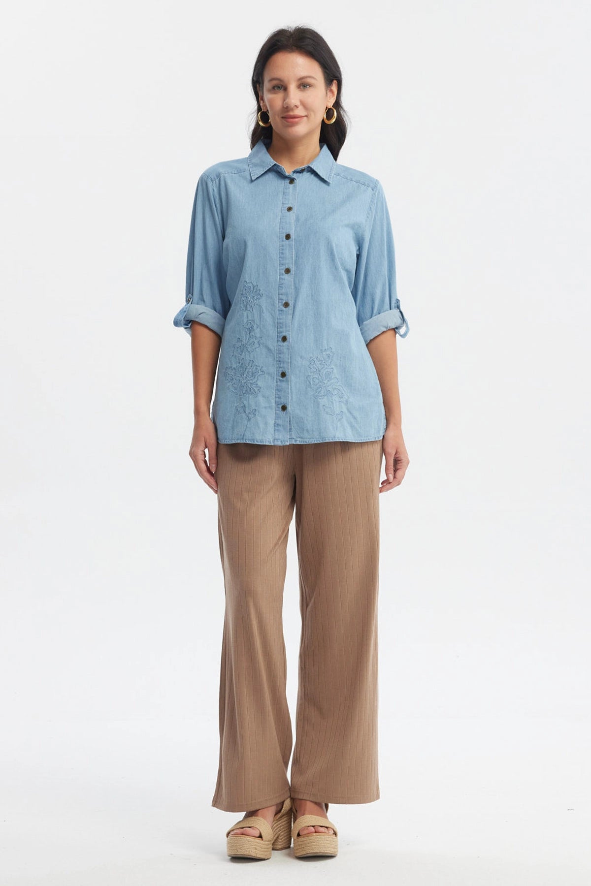 Blusa Mujer Mezclilla Azul Claro