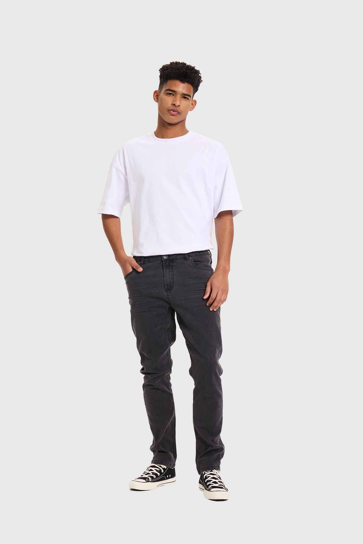 Jeans Hombre Slim Gris