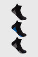 Calcetas deportivas negras para hombre con talón gris y azul diseño liso estilo casual