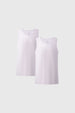 Pack de dos camisetas blancas sin mangas diseño liso para hombre corte clásico algodón y spandex