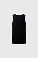 Camiseta sin mangas negra lisa para hombre con corte recto y cuello redondo ideal para días cálidos y casuales