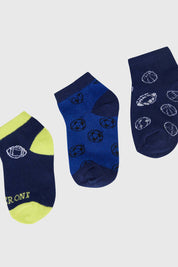 Calceta Deportiva Niño Tripack Ra Azul