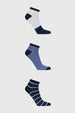 Calceta Deportiva Hombre Tripack Azul