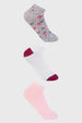 Calceta Deportiva Mujer Tripack Palo Rosa