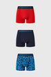 Boxer Hombre Tripack Liso Azul