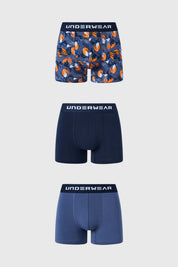 Boxer Hombre Tripack Liso Azul Marino