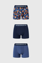 Boxer Hombre Tripack Liso Azul Marino