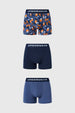Boxer Hombre Tripack Liso Azul Marino