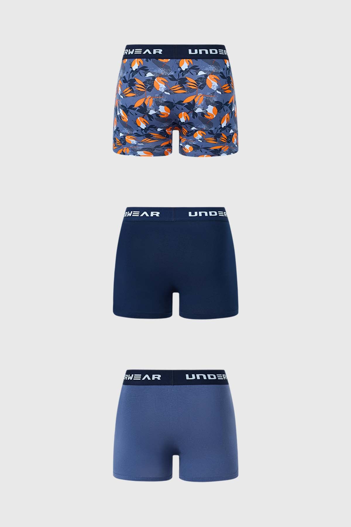 Boxer Hombre Tripack Liso Azul Marino