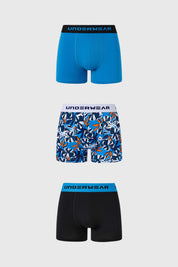 Boxer Hombre Tripack Liso Negro