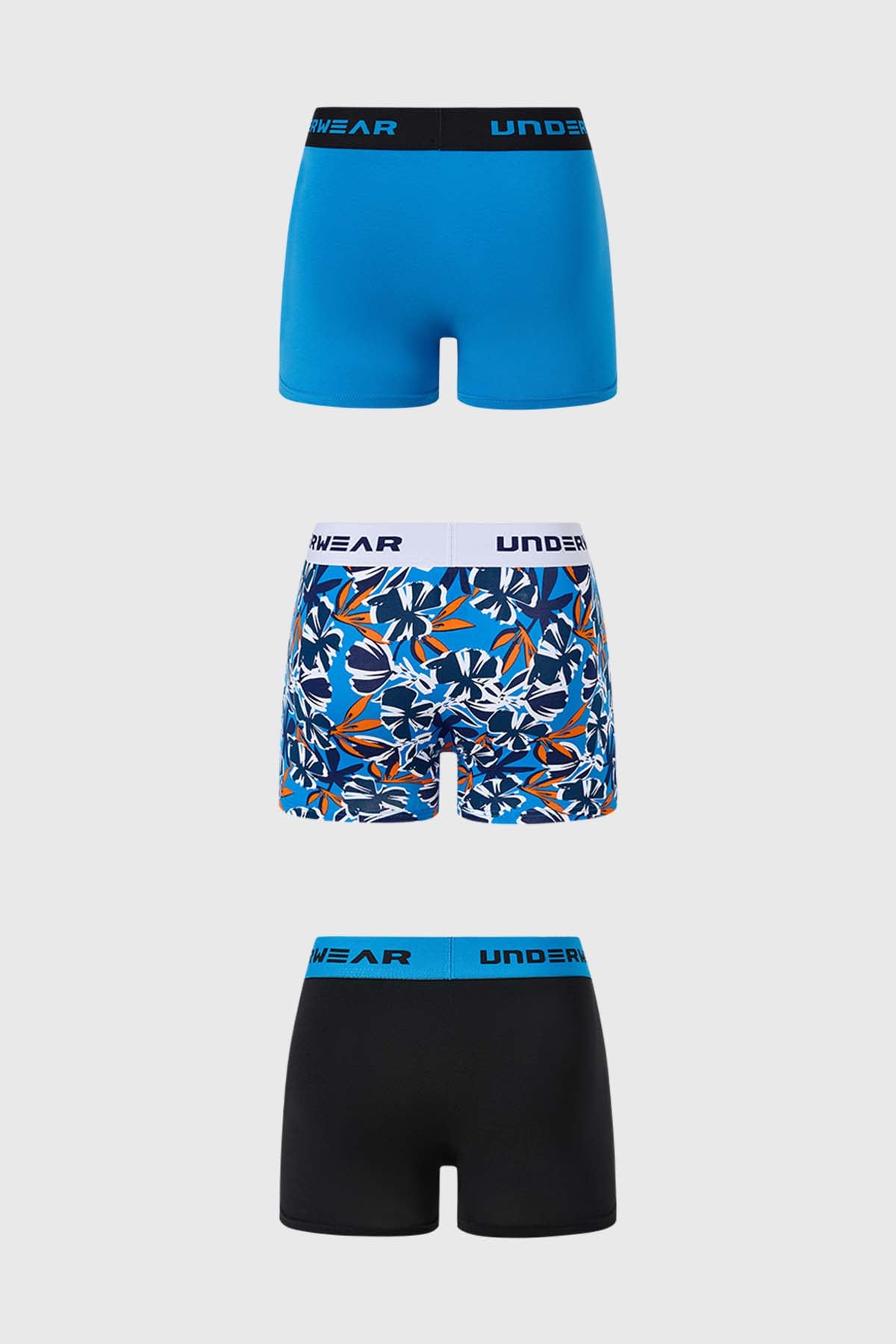 Boxer Hombre Tripack Liso Negro