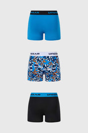 Boxer Hombre Tripack Liso Negro