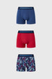 Boxer Hombre Tripack Liso Rojo