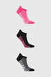 Calceta deportiva mujer tripack rosado