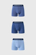 Boxer Hombre Tripack Liso Azul