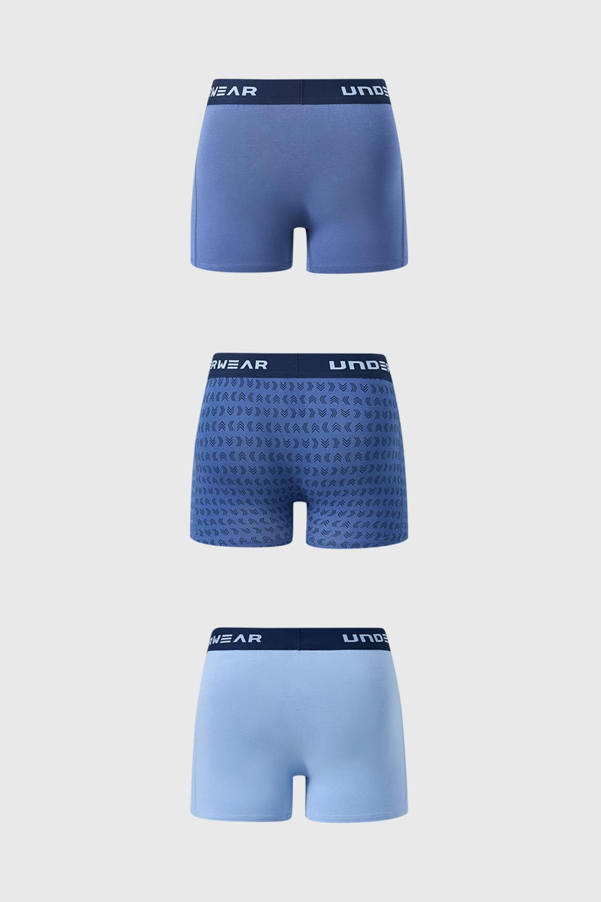 Boxer Hombre Tripack Liso Azul