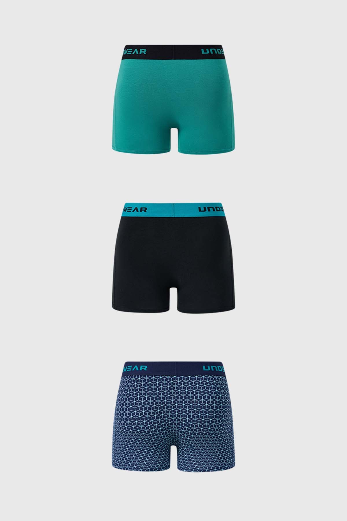 Boxer Hombre Tripack Liso Verde