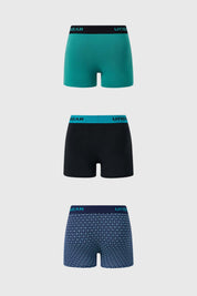 Boxer Hombre Tripack Liso Verde