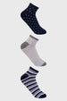 Calceta Deportiva Hombre Tripack Azul Marino