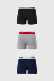 Boxer Hombre Tripack Corto Gris Oscuro