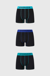 Boxer Hombre Tripack Corto Negro