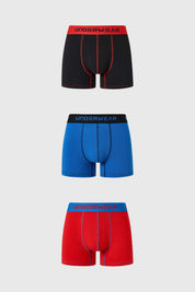 Boxer Hombre Tripack Corto Rojo