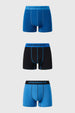 Boxer Hombre Triapack Corto Azul
