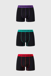 Boxer Hombre Triapack Corto Violeta