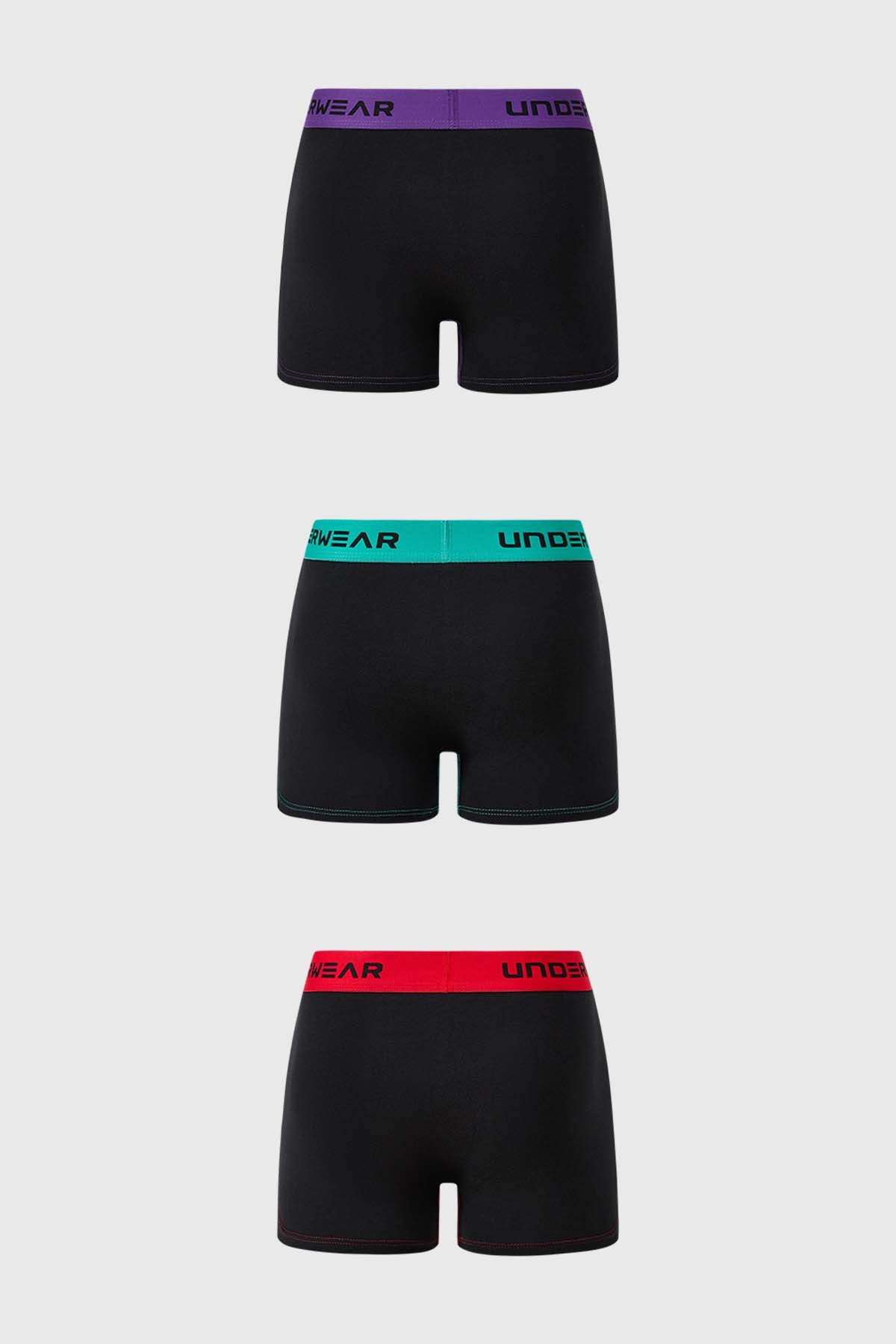 Boxer Hombre Triapack Corto Violeta