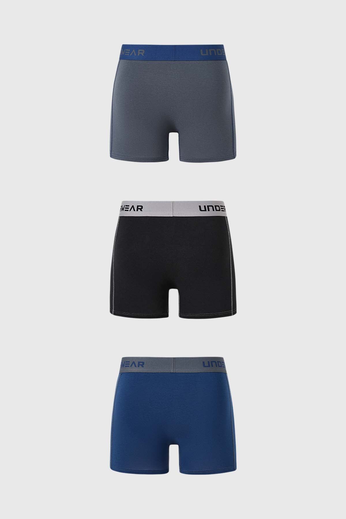 Boxer Hombre Tripack Largo Azul Marino