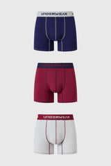Boxer Hombre Tripack Largo Burdeo