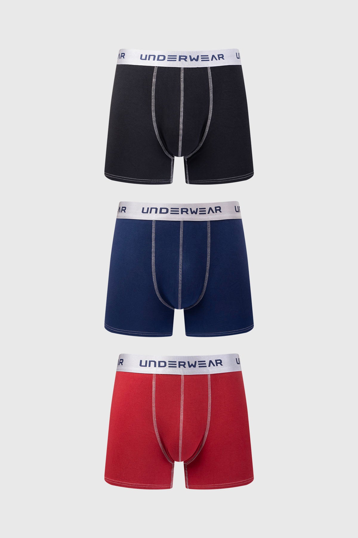 Boxer Hombre Tripack Liso Azul