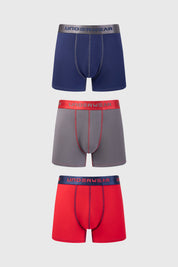 Boxer Hombre Tripack Liso Rojo