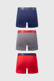 Boxer Hombre Tripack Liso Rojo