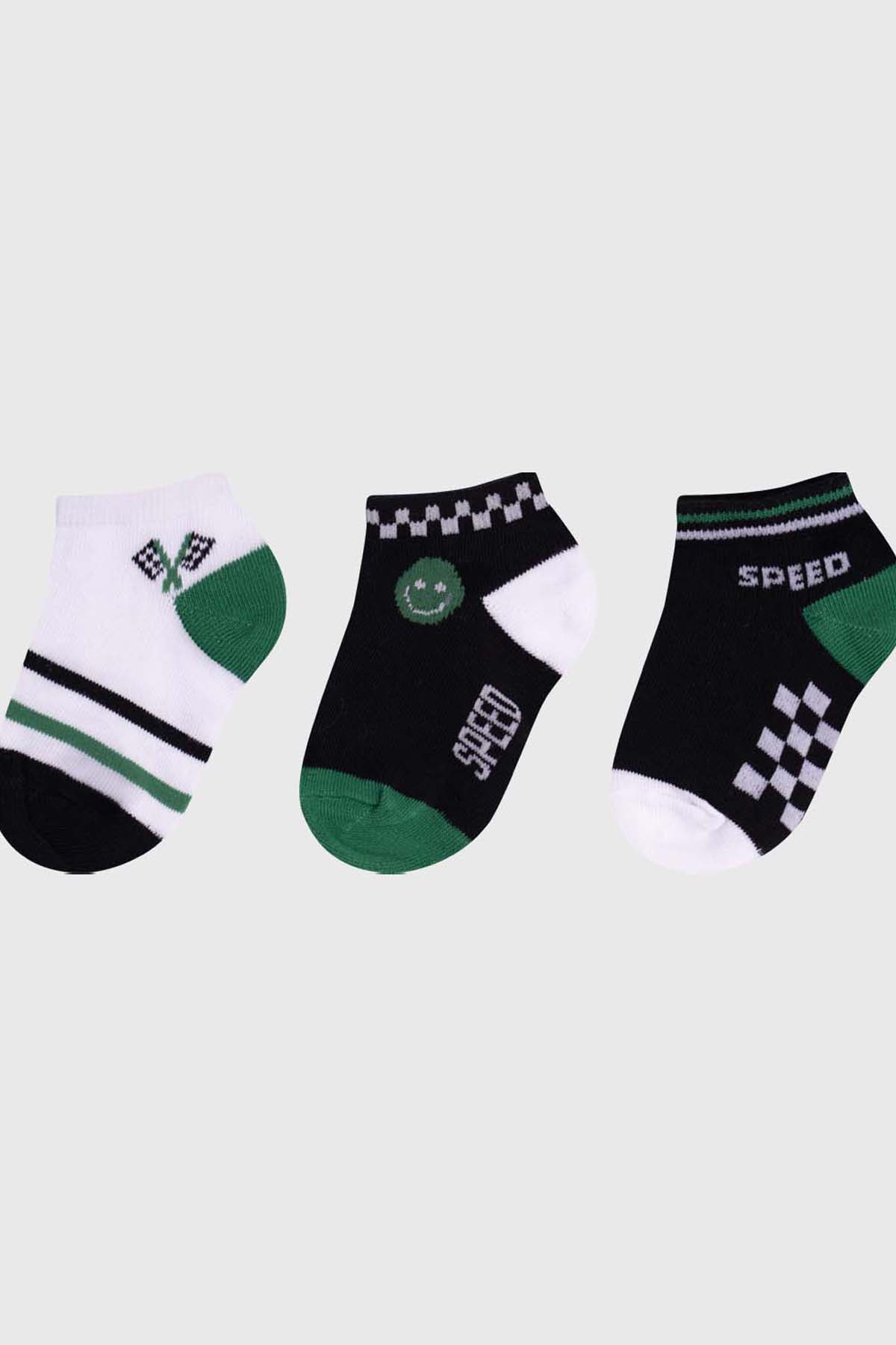 Calceta Deportiva Niño Tripack Verde
