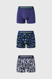 Boxer Hombre Tripack Liso Azul