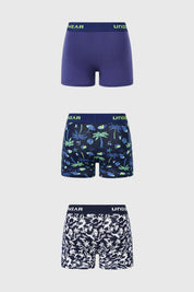 Boxer Hombre Tripack Liso Azul