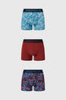 Boxer Hombre Tripack Liso Burdeo