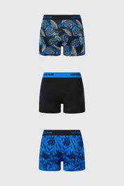 Boxer Hombre Tripack Liso Negro